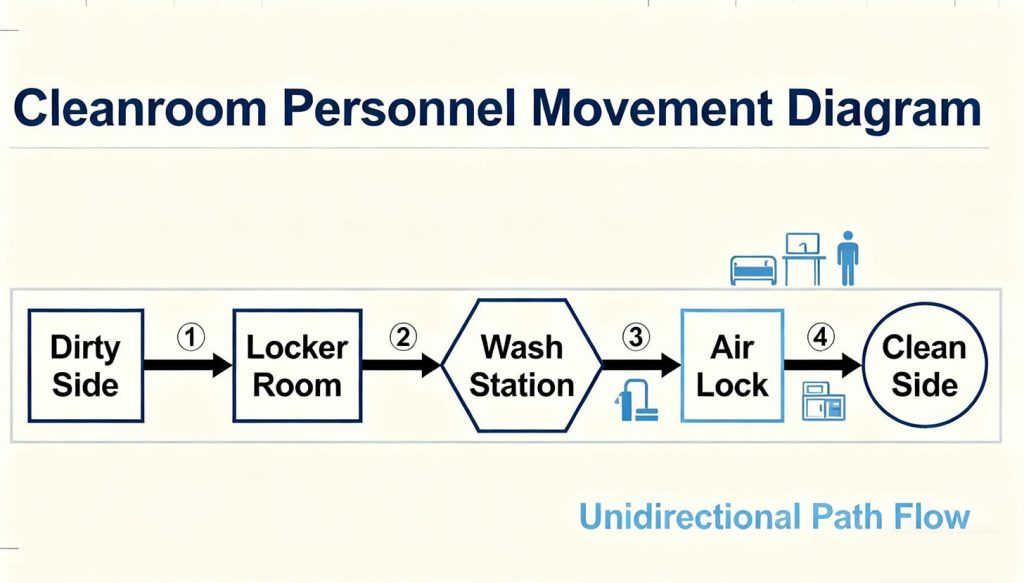 Cleanroom Personnel Movement Diagram