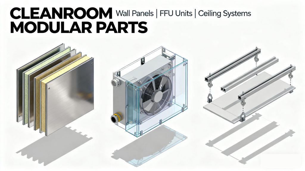 Modular cleanroom components diagram