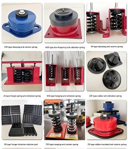Vibration isolation components for laboratory fume hood blower installations